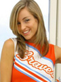 Cheerleader outfit with dark tan stockings